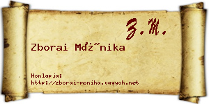 Zborai Mónika névjegykártya